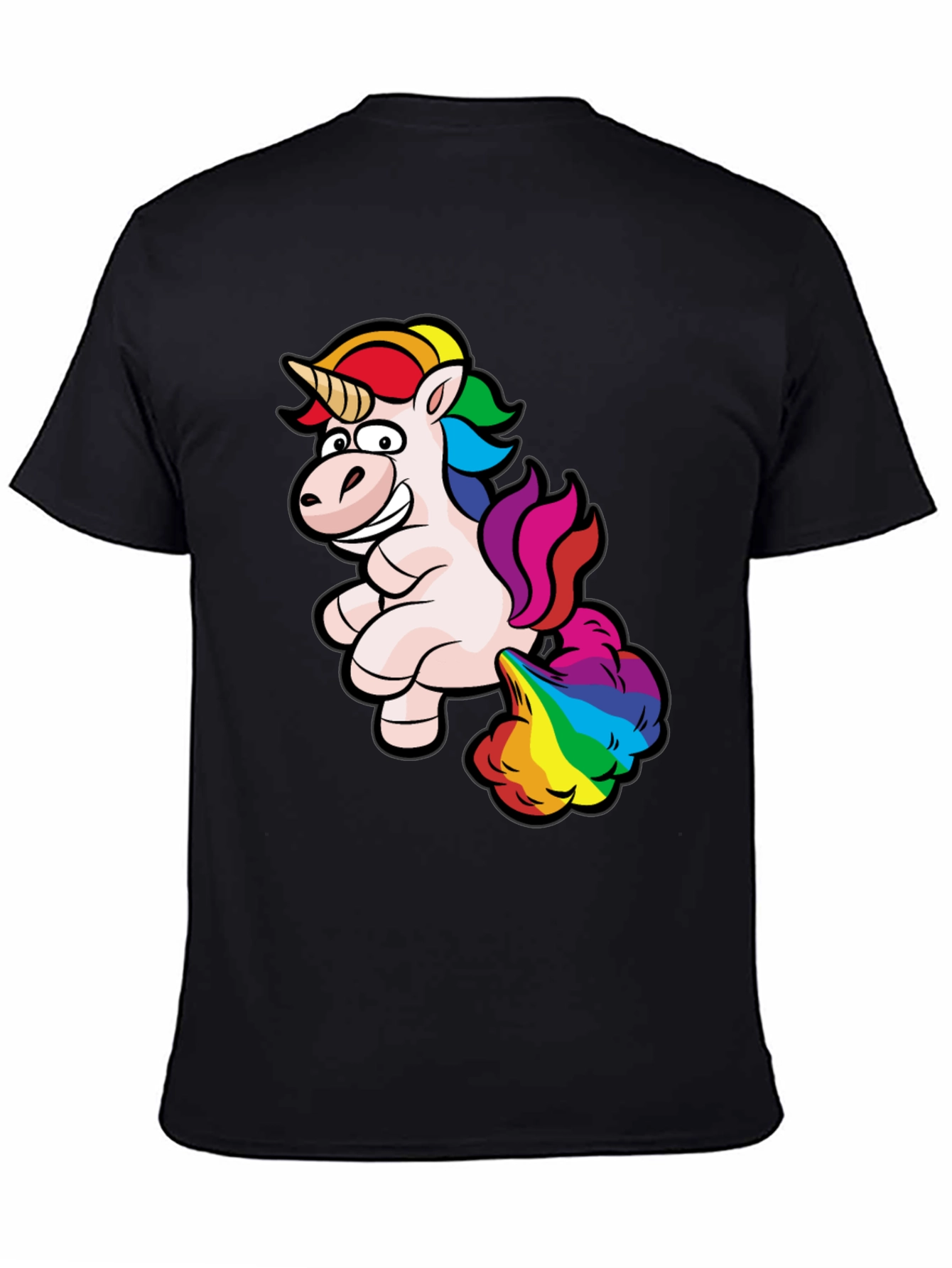 Rainbow Unicorn Farting Humor Tee