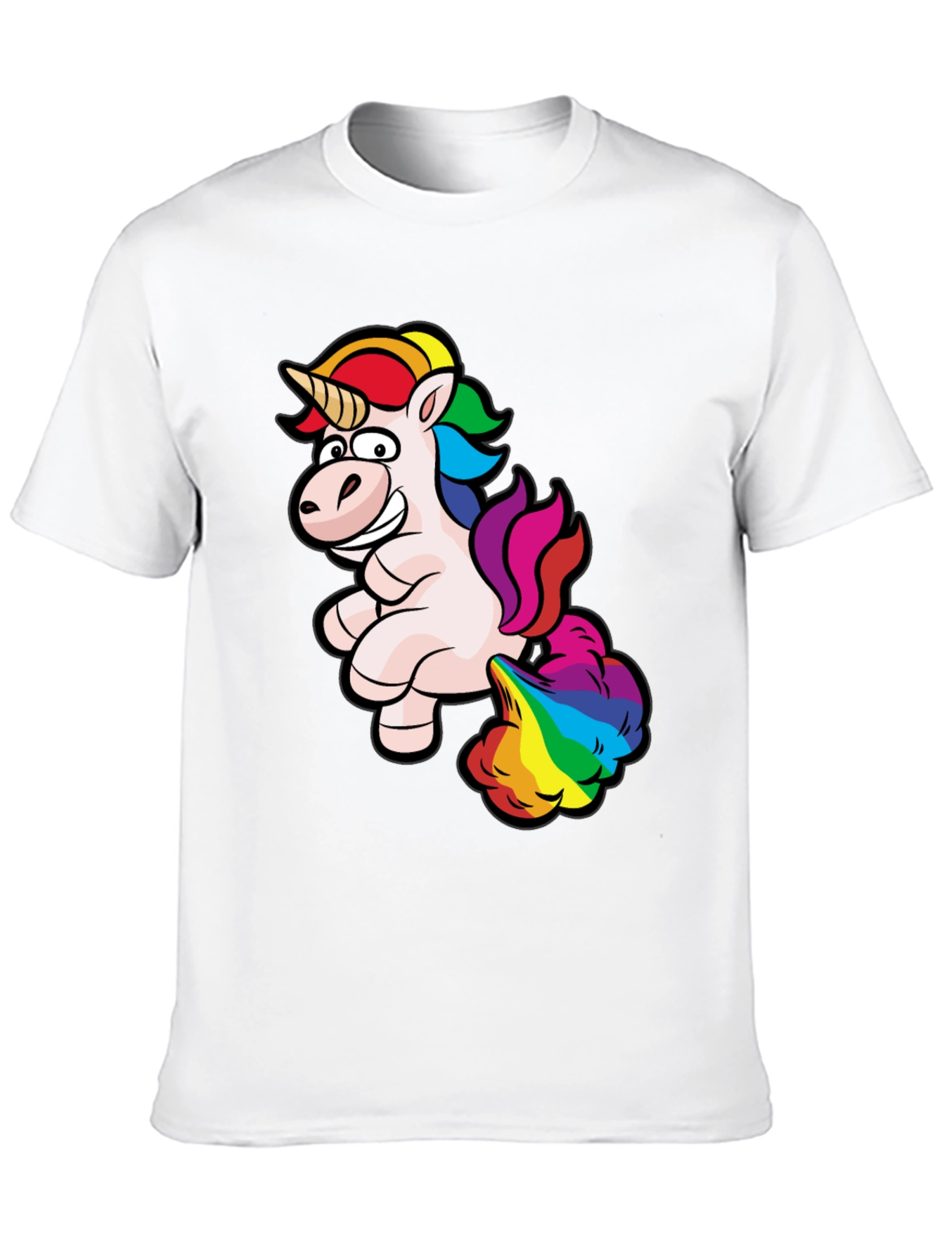 Rainbow Unicorn Farting Humor Tee