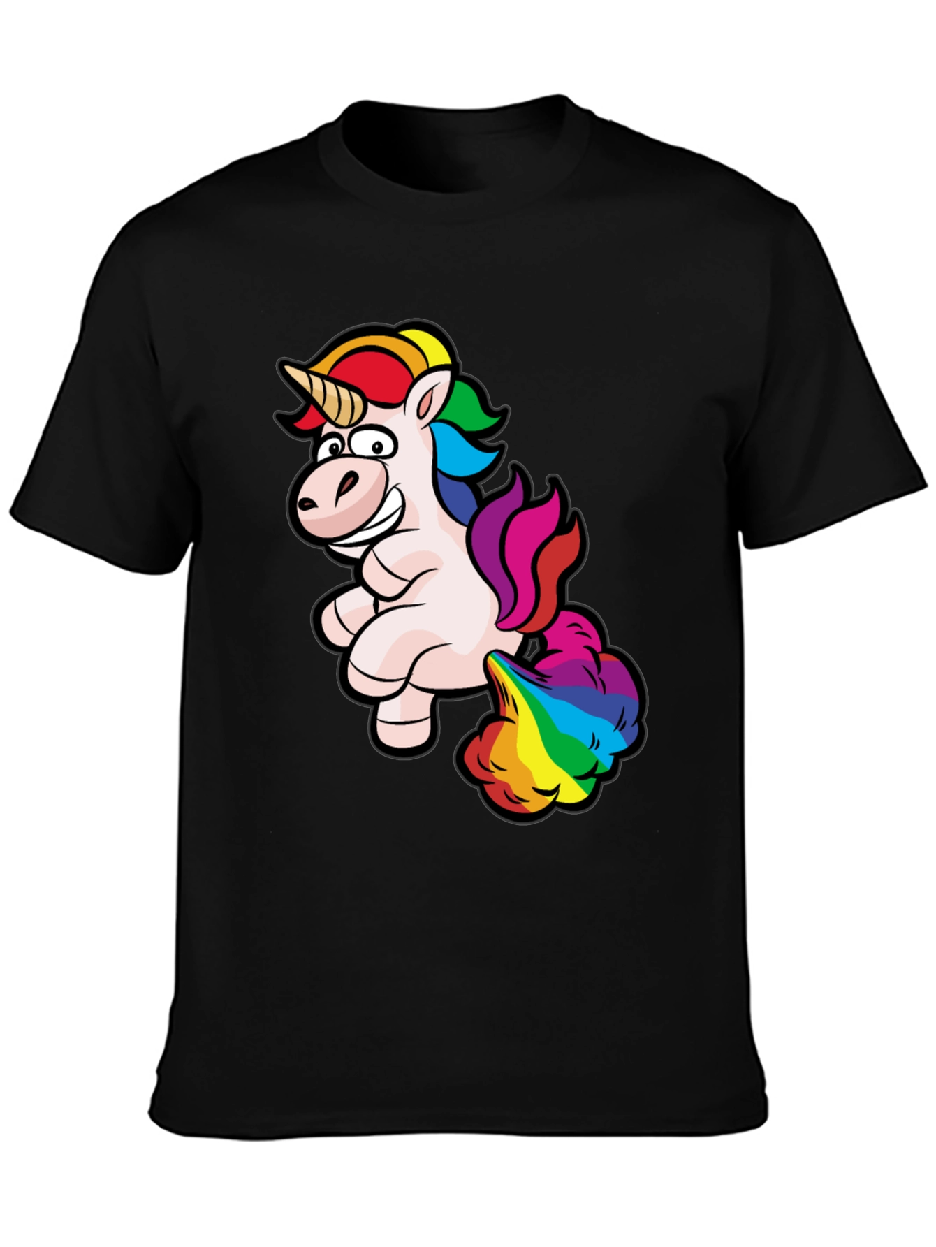 Rainbow Unicorn Farting Humor Tee