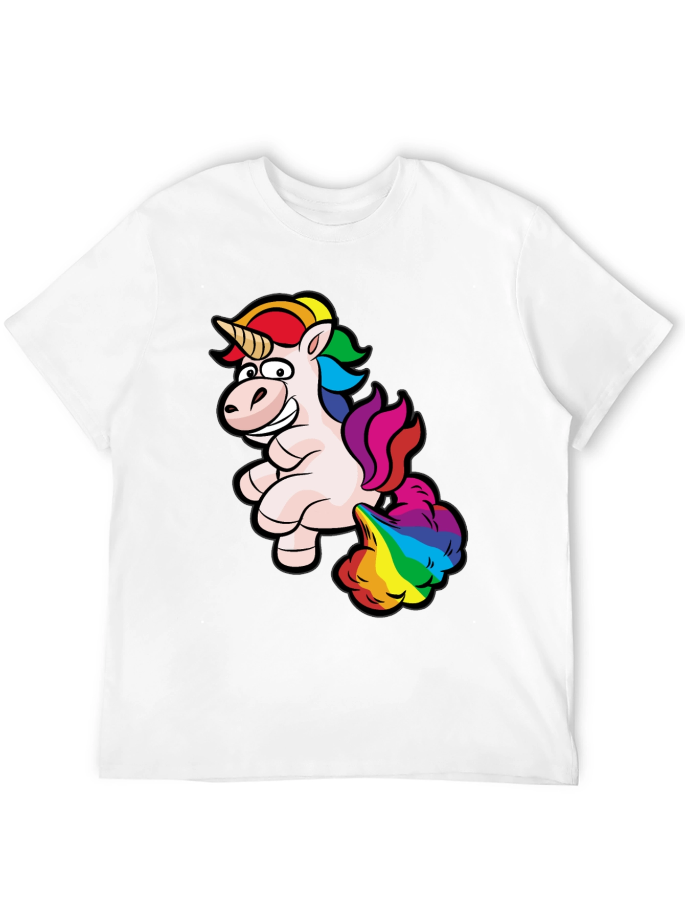Rainbow Unicorn Farting Humor Tee