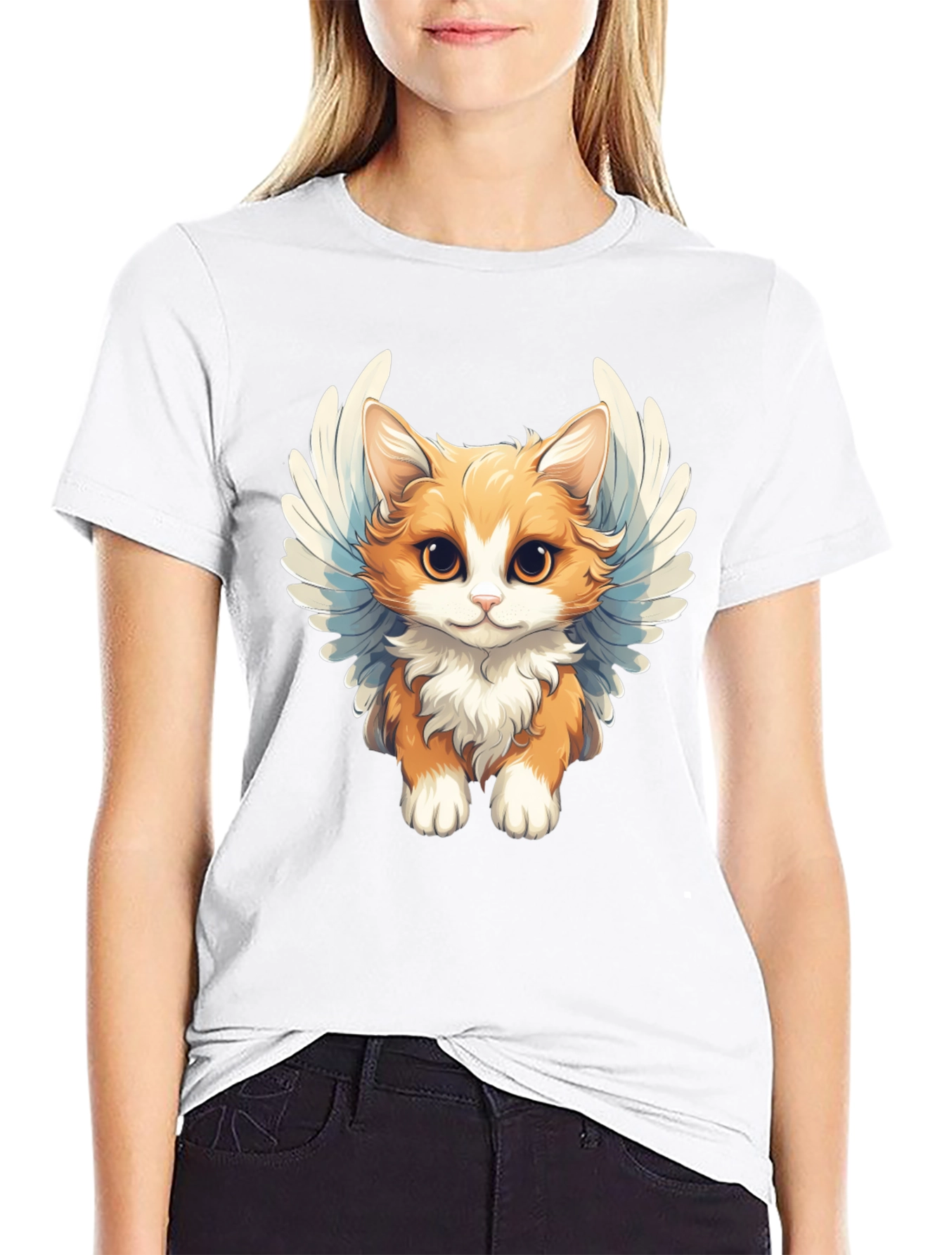 Cute Angel Cat Graphic Tee