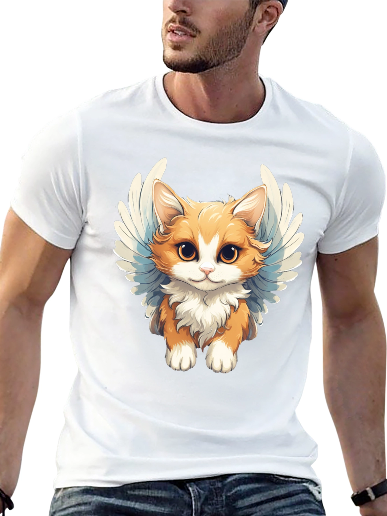 Cute Angel Cat Graphic Tee