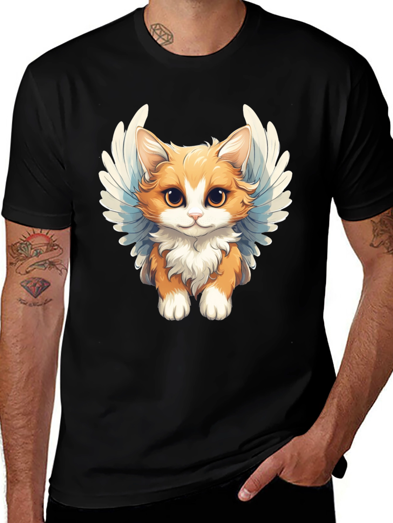 Cute Angel Cat Graphic Tee