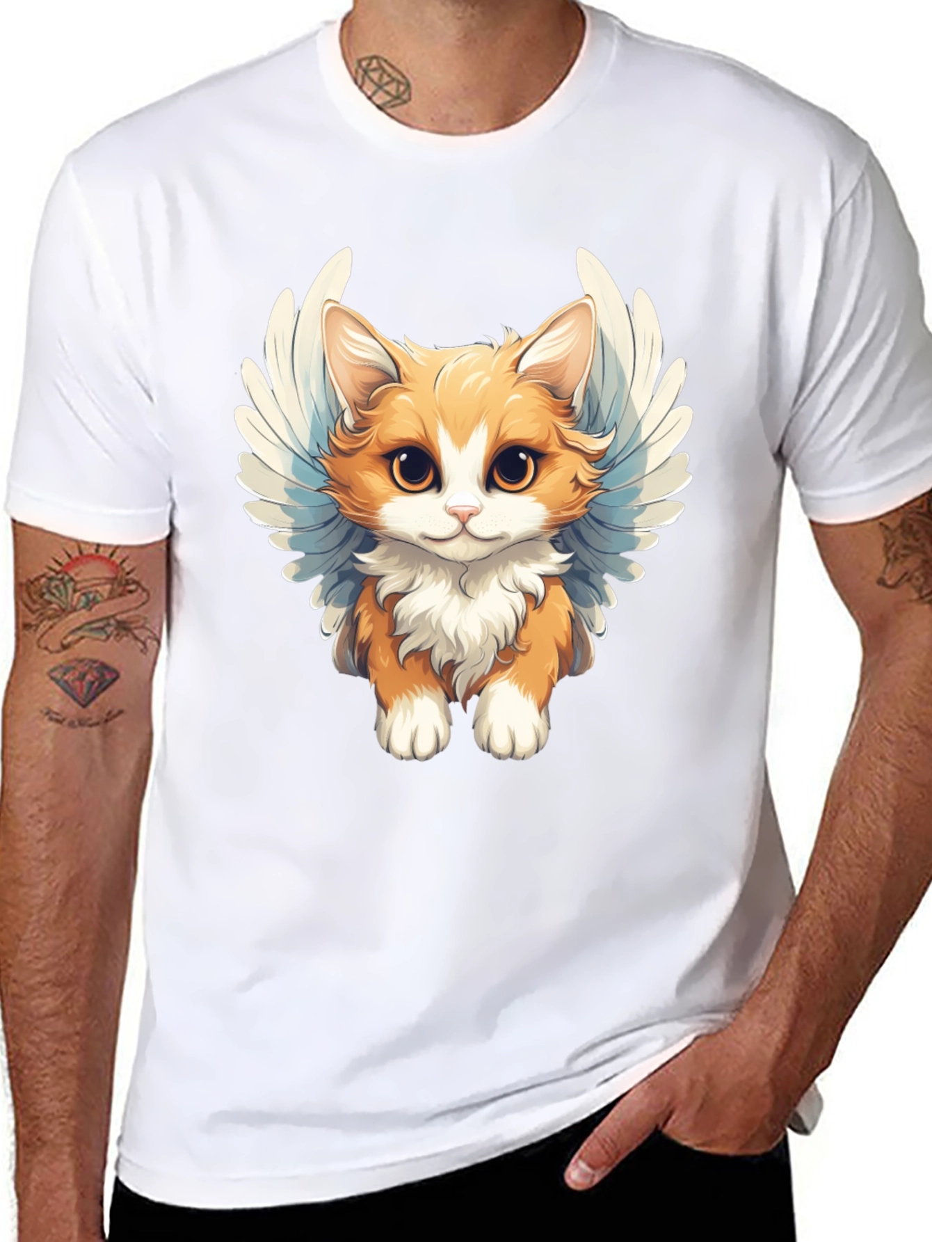 Cute Angel Cat Graphic Tee