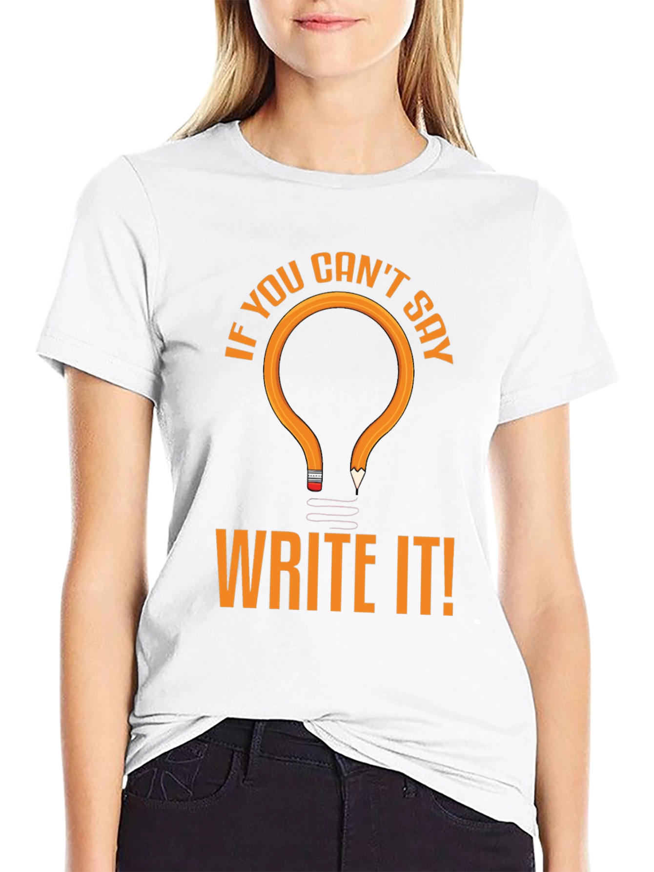 Write It! Novelty Graphic Tee - Black Cotton T-Shirt