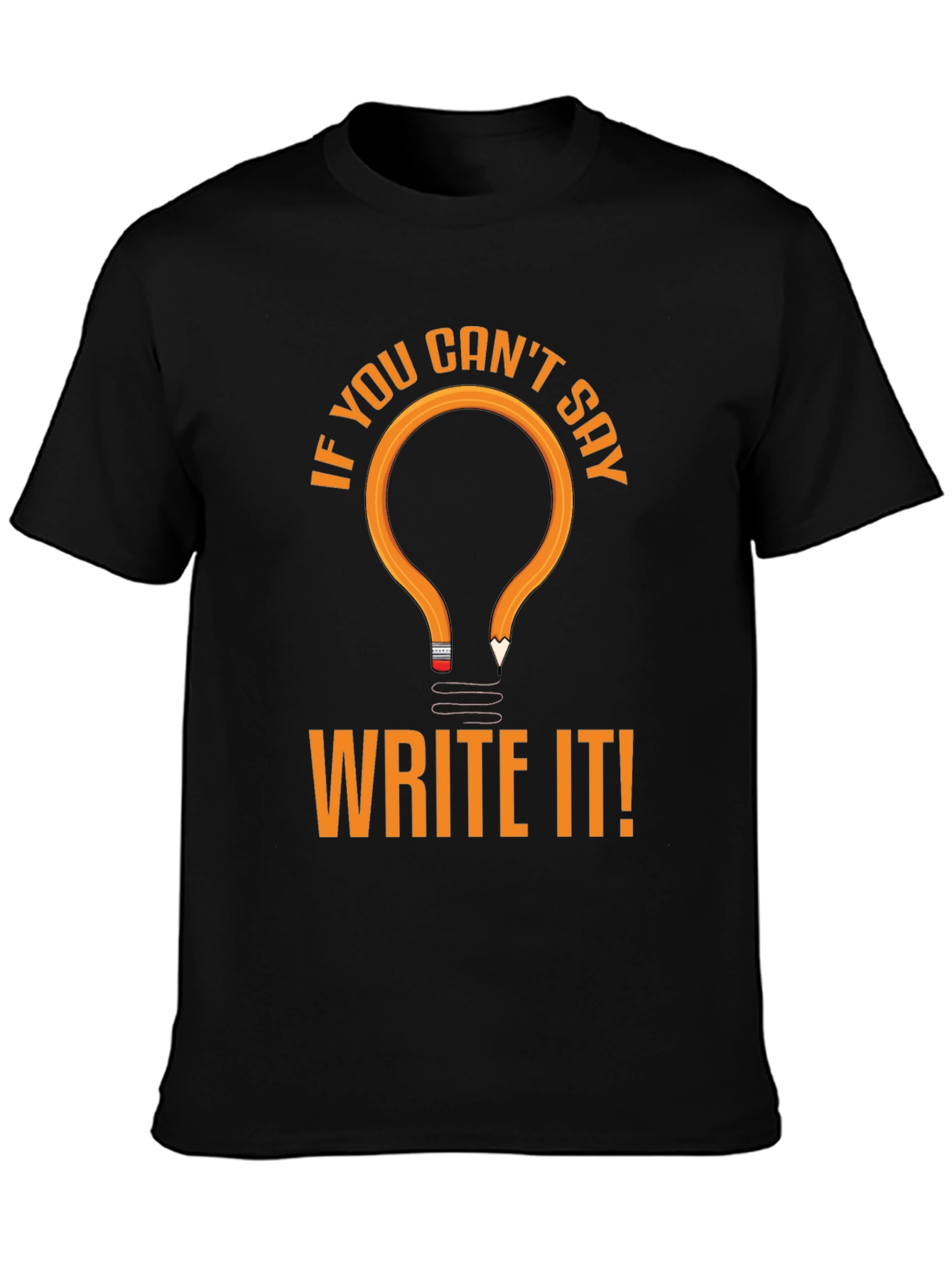 Write It! Novelty Graphic Tee - Black Cotton T-Shirt