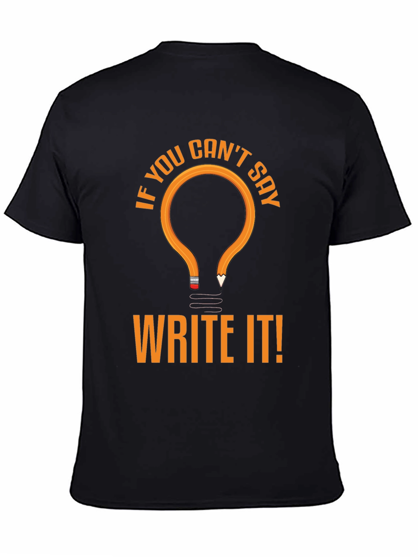 Write It! Novelty Graphic Tee - Black Cotton T-Shirt