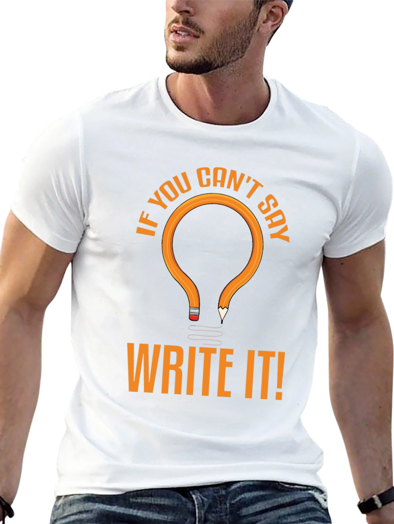 Write It! Novelty Graphic Tee - Black Cotton T-Shirt