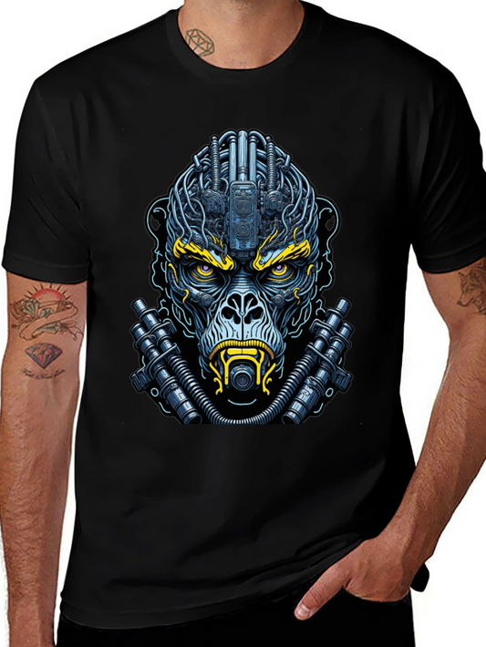 Cyberpunk Gorilla T-Shirt - Futuristic Ape Design