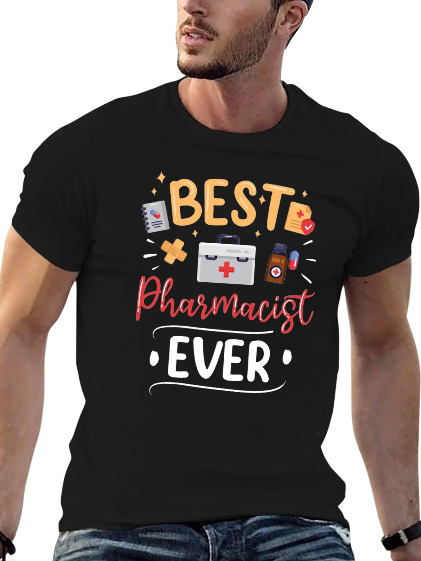 Best Pharmacist Ever Graphic Tee - Black