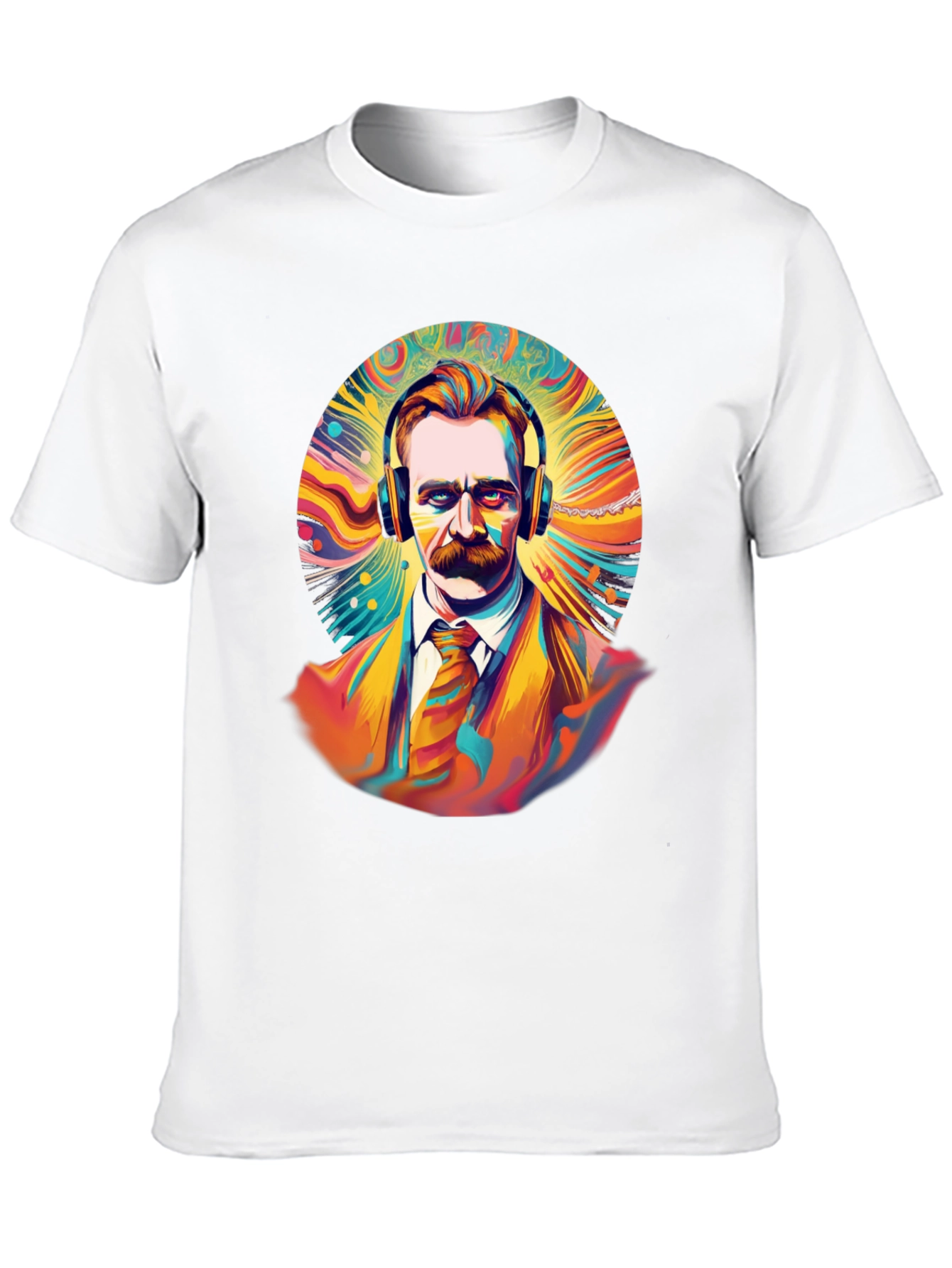 Psychedelic Nietzsche Graphic Tee - Unique Music Lover Shirt