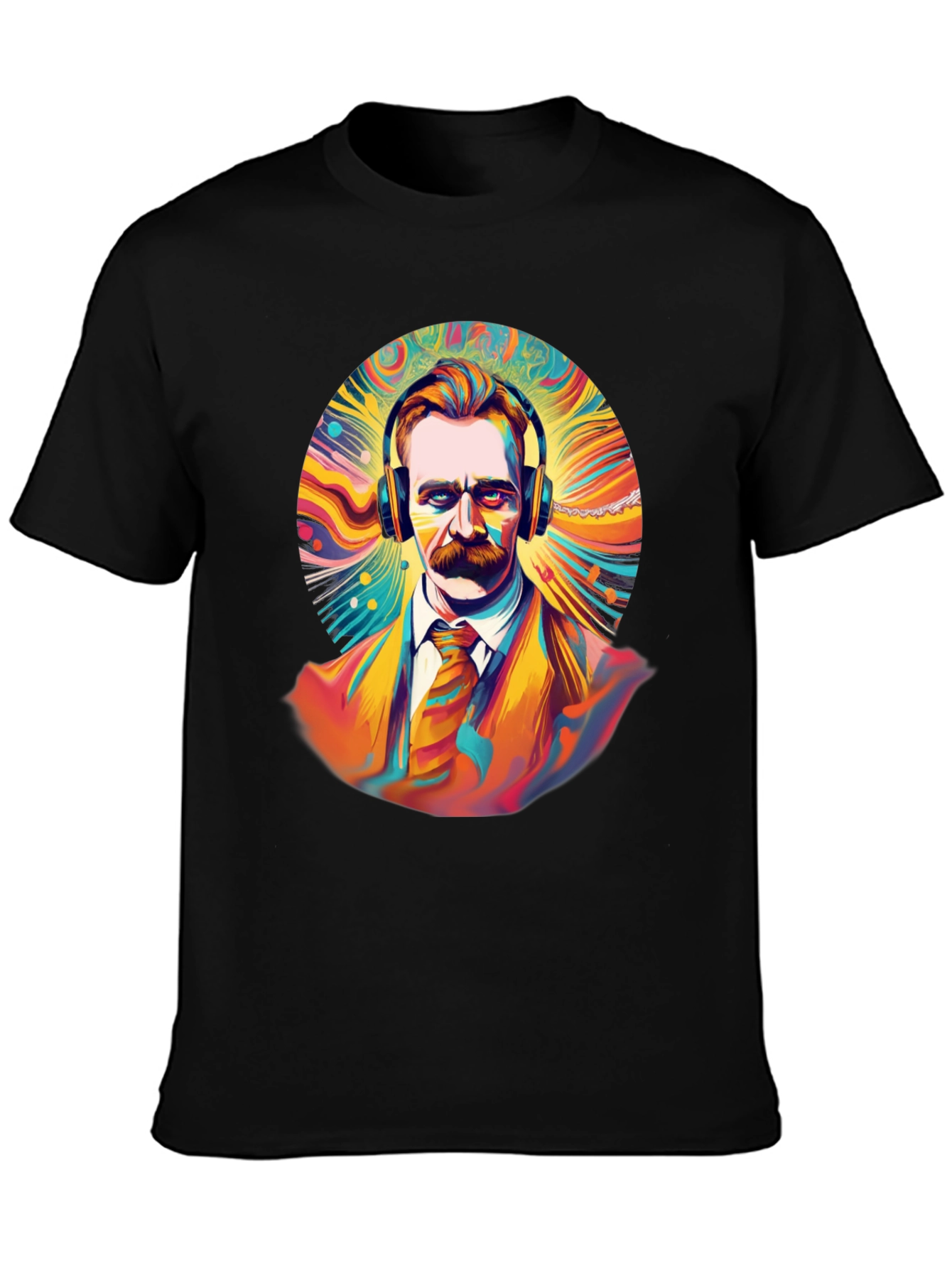 Psychedelic Nietzsche Graphic Tee - Unique Music Lover Shirt