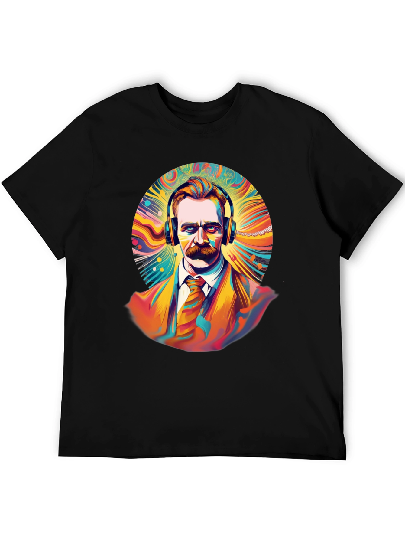 Psychedelic Nietzsche Graphic Tee - Unique Music Lover Shirt