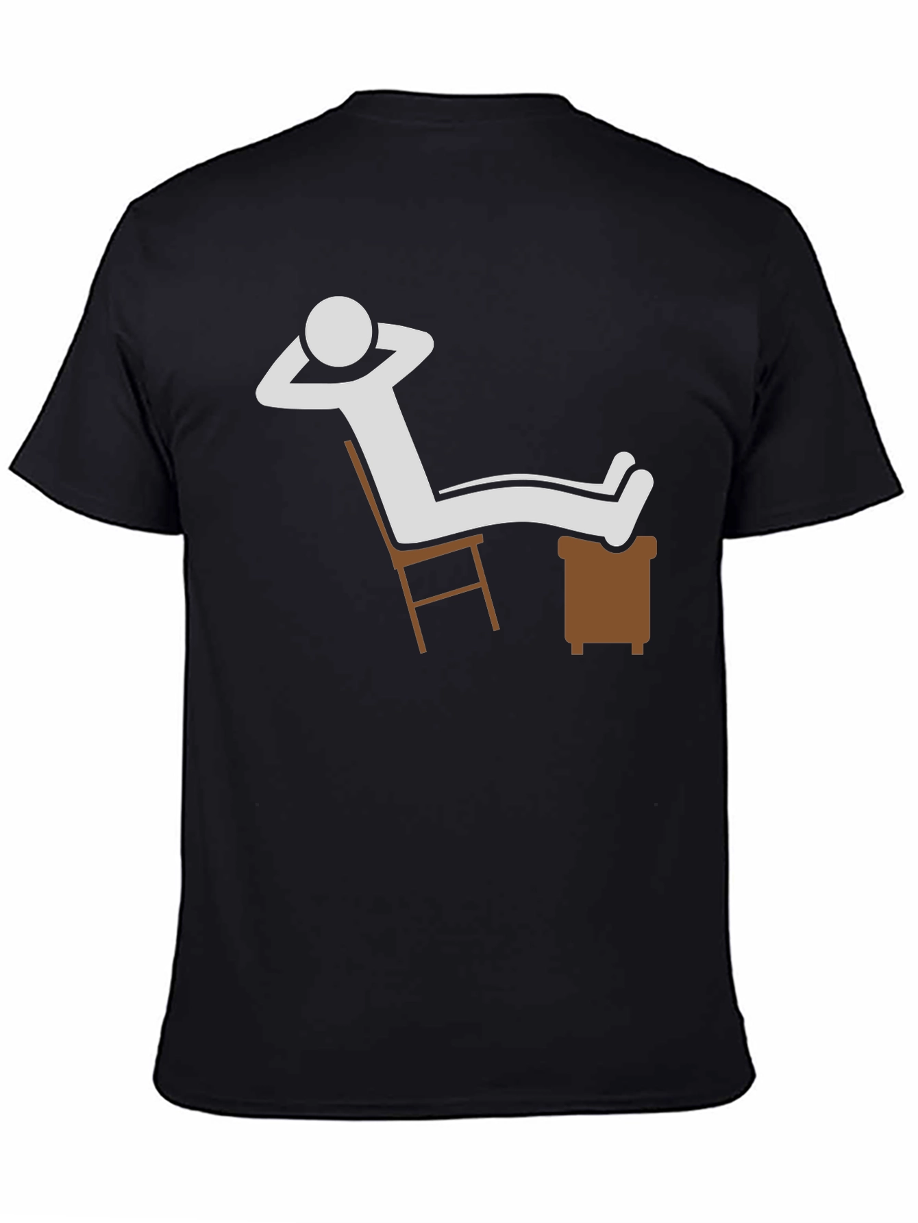 Relaxed Stick Figure Graphic Tee - Black