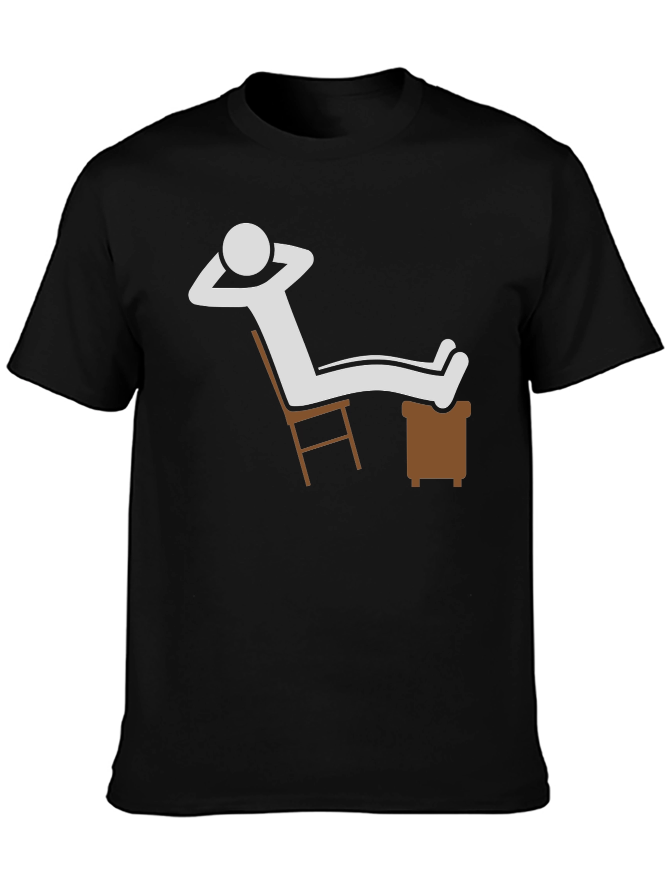 Relaxed Stick Figure Graphic Tee - Black