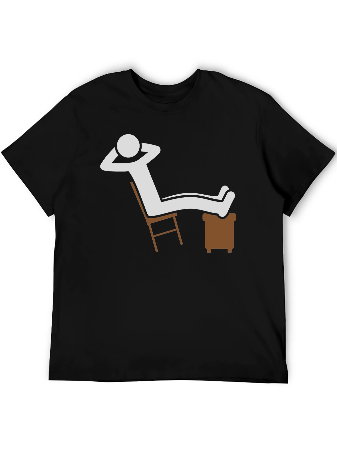 Relaxed Stick Figure Graphic Tee - Black