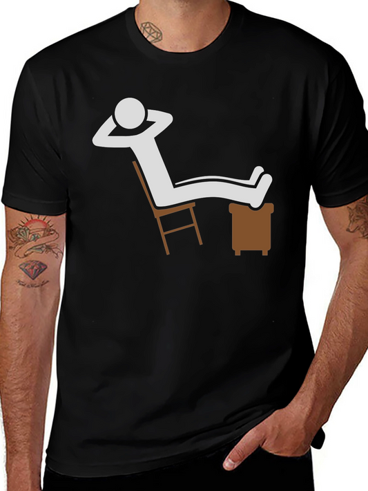 Relaxed Stick Figure Graphic Tee - Black