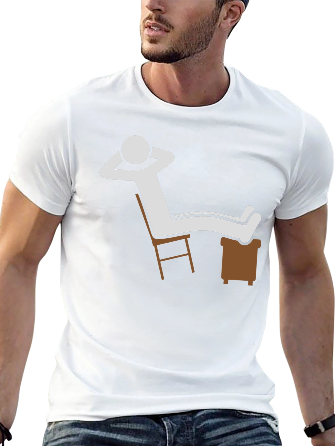 Relaxed Stick Figure Graphic Tee - Black