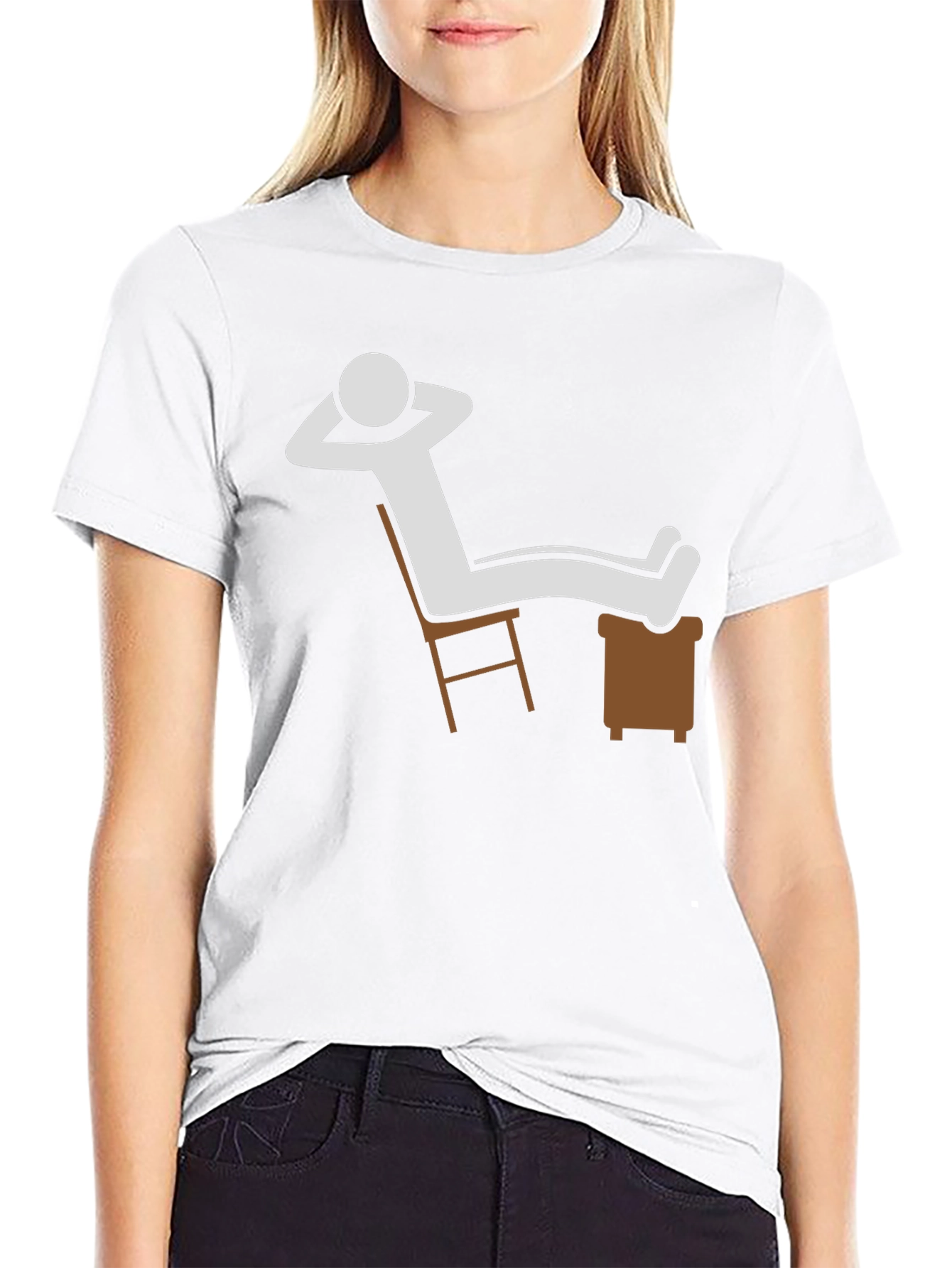 Relaxed Stick Figure Graphic Tee - Black