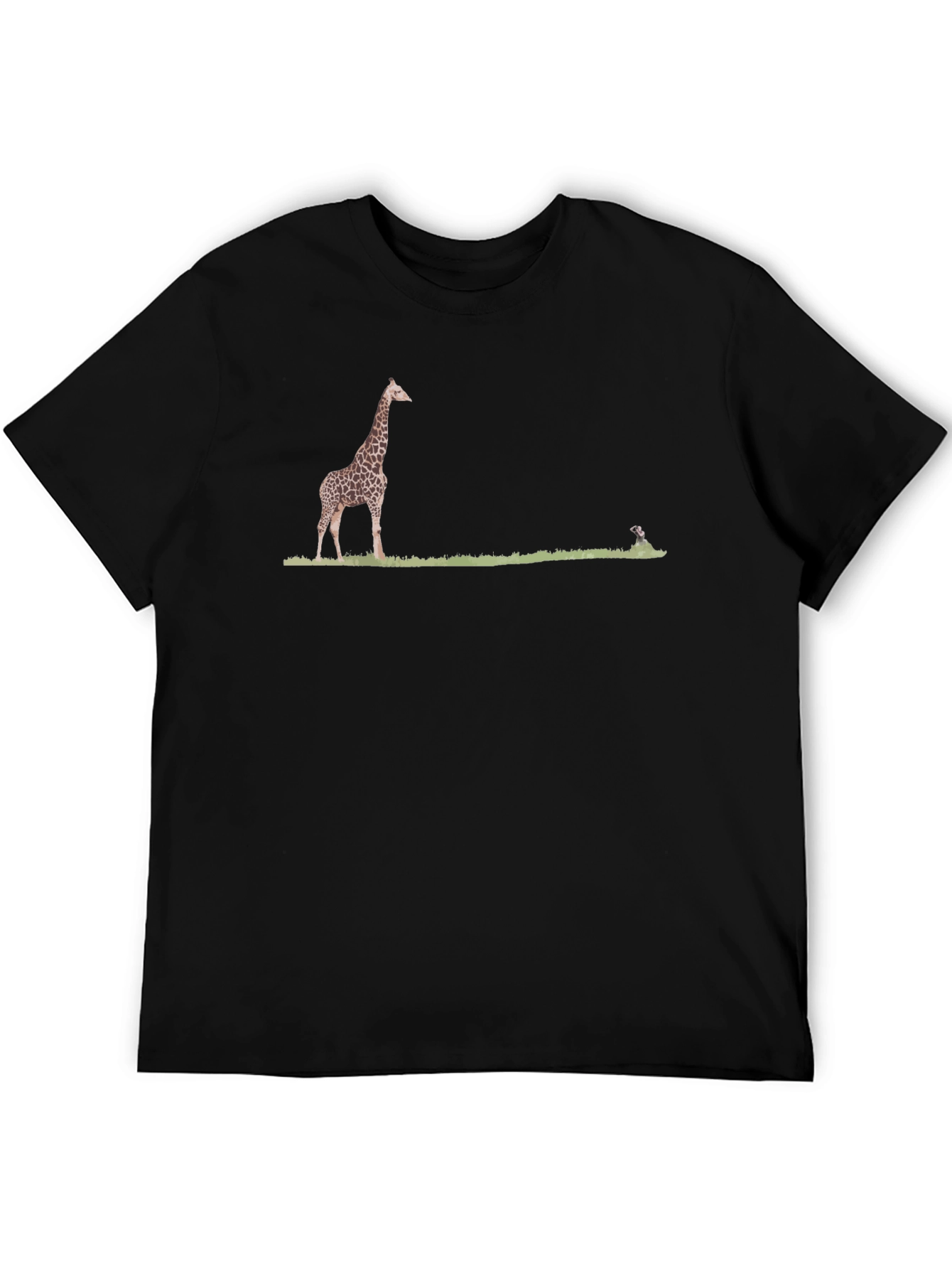 Giraffe & Dog T-Shirt - Black Cotton Tee