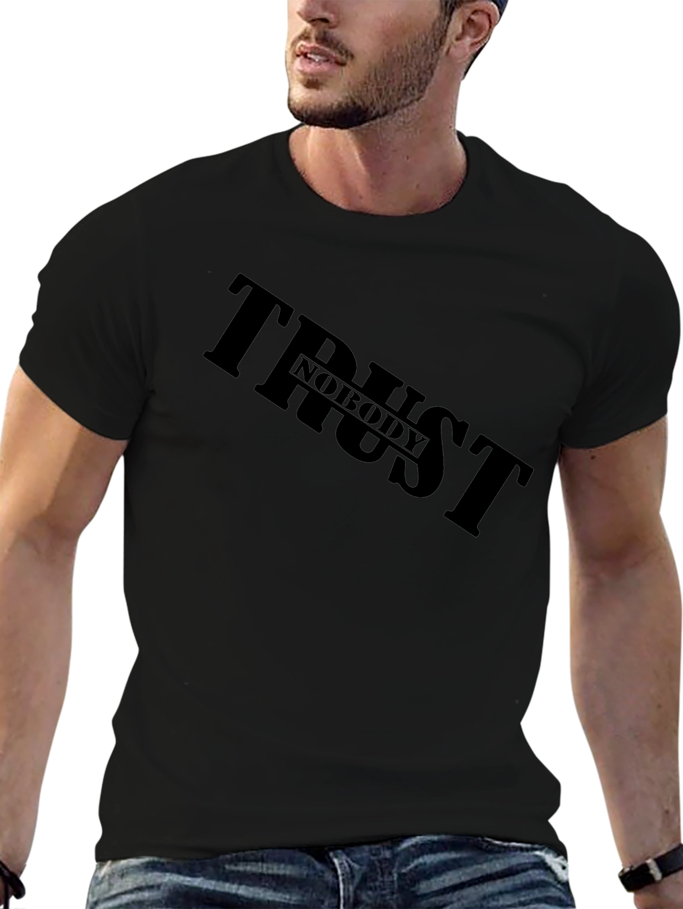 Trust Nobody Black Graphic Tee
