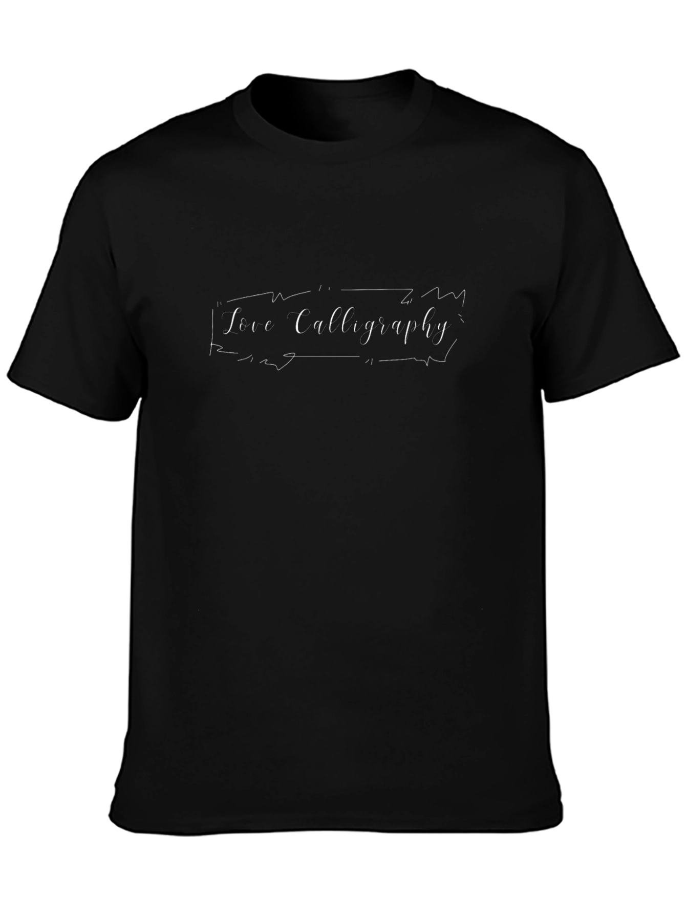 Stylish Black T-Shirt with Free Calligraphy Graphic