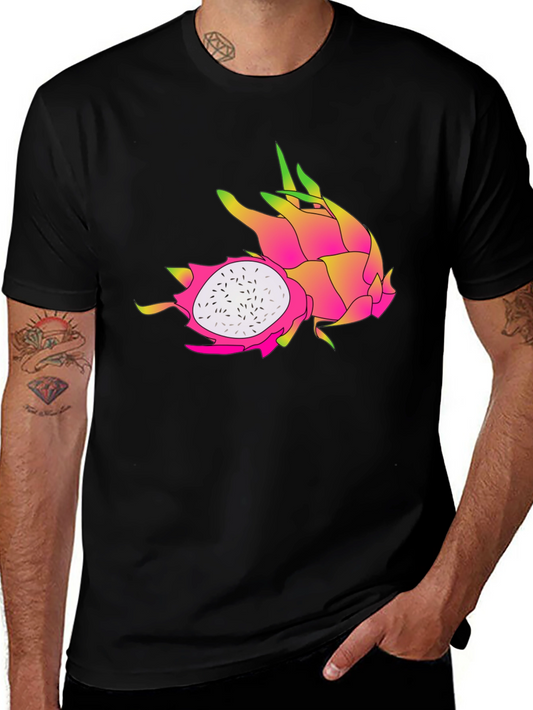 Dragon Fruit Graphic Black T-Shirt