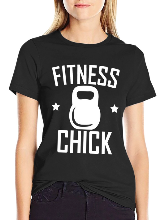 Fitness Chick Kettlebell T-Shirt Gym Workout Tee