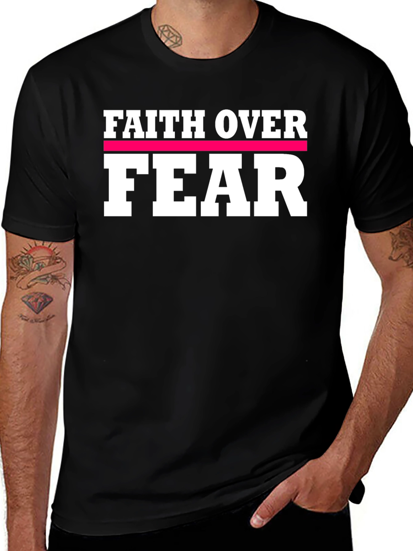 Faith Over Fear Black T-Shirt