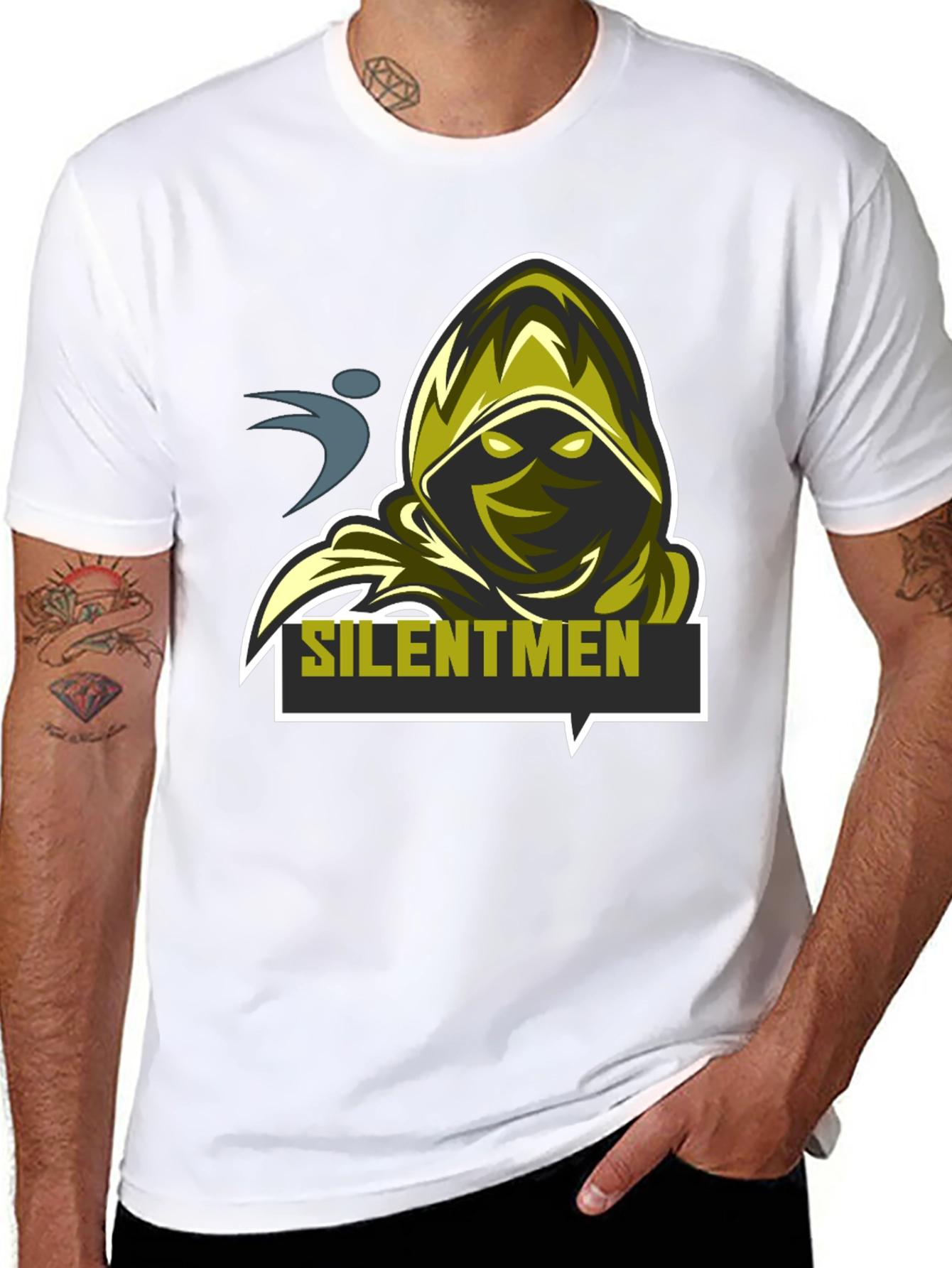 Silentmen Graphic Black T-Shirt - Gamer Style