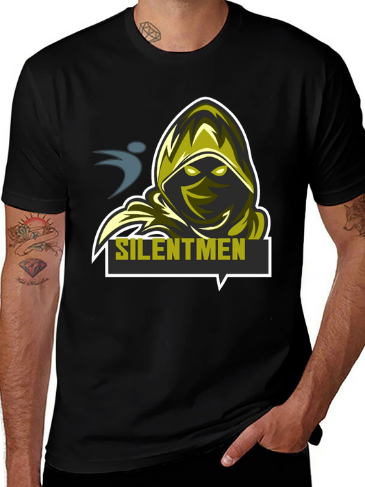 Silentmen Graphic Black T-Shirt - Gamer Style