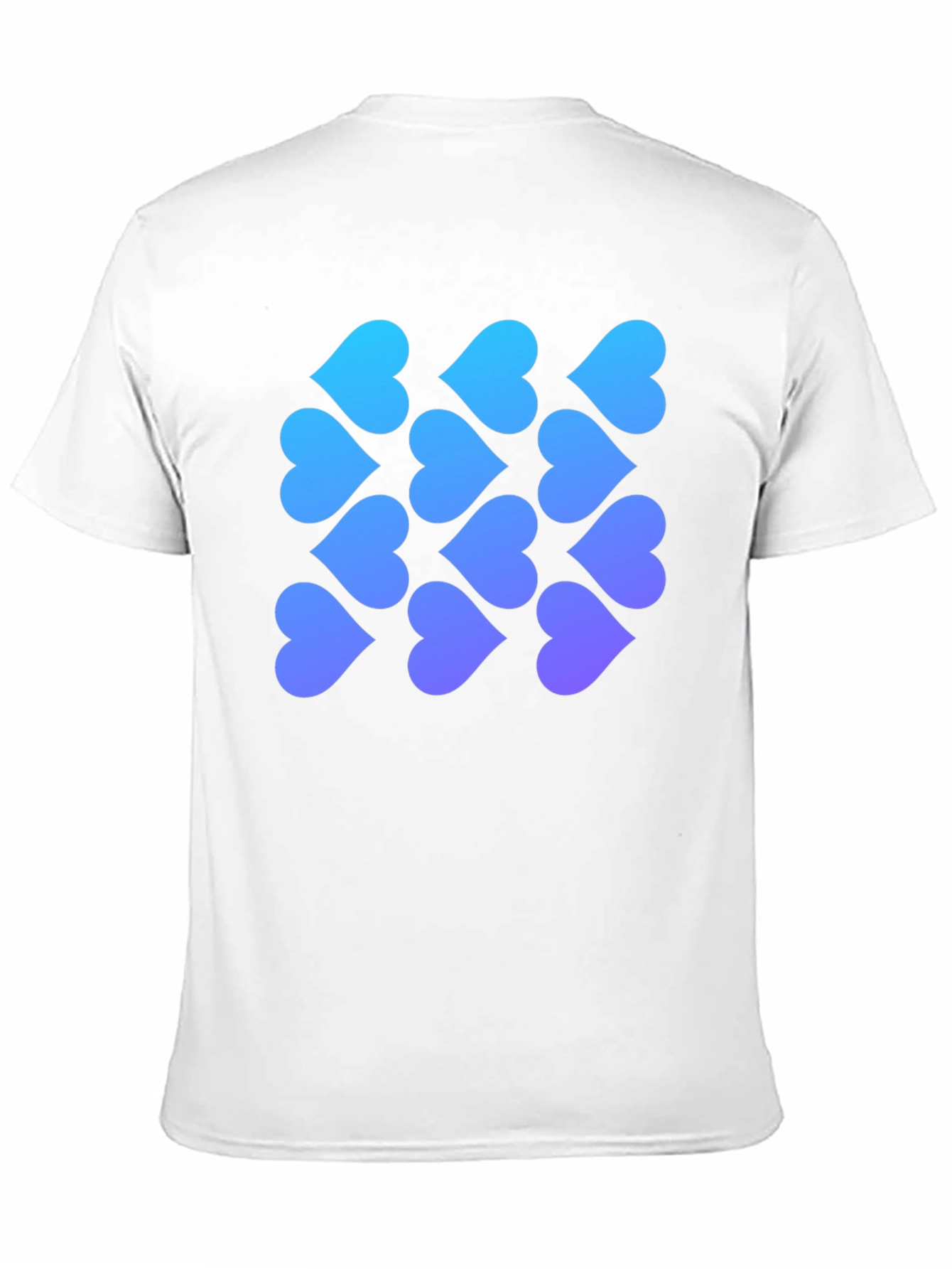 Gradient Heart Pattern Black T-Shirt