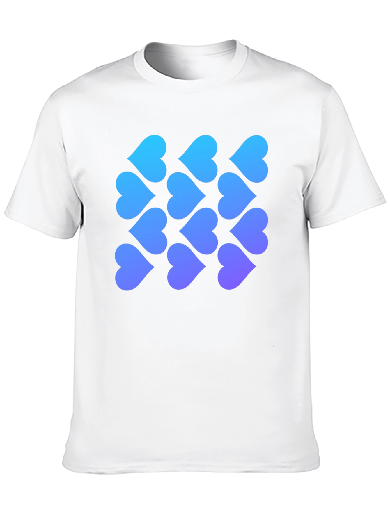 Gradient Heart Pattern Black T-Shirt