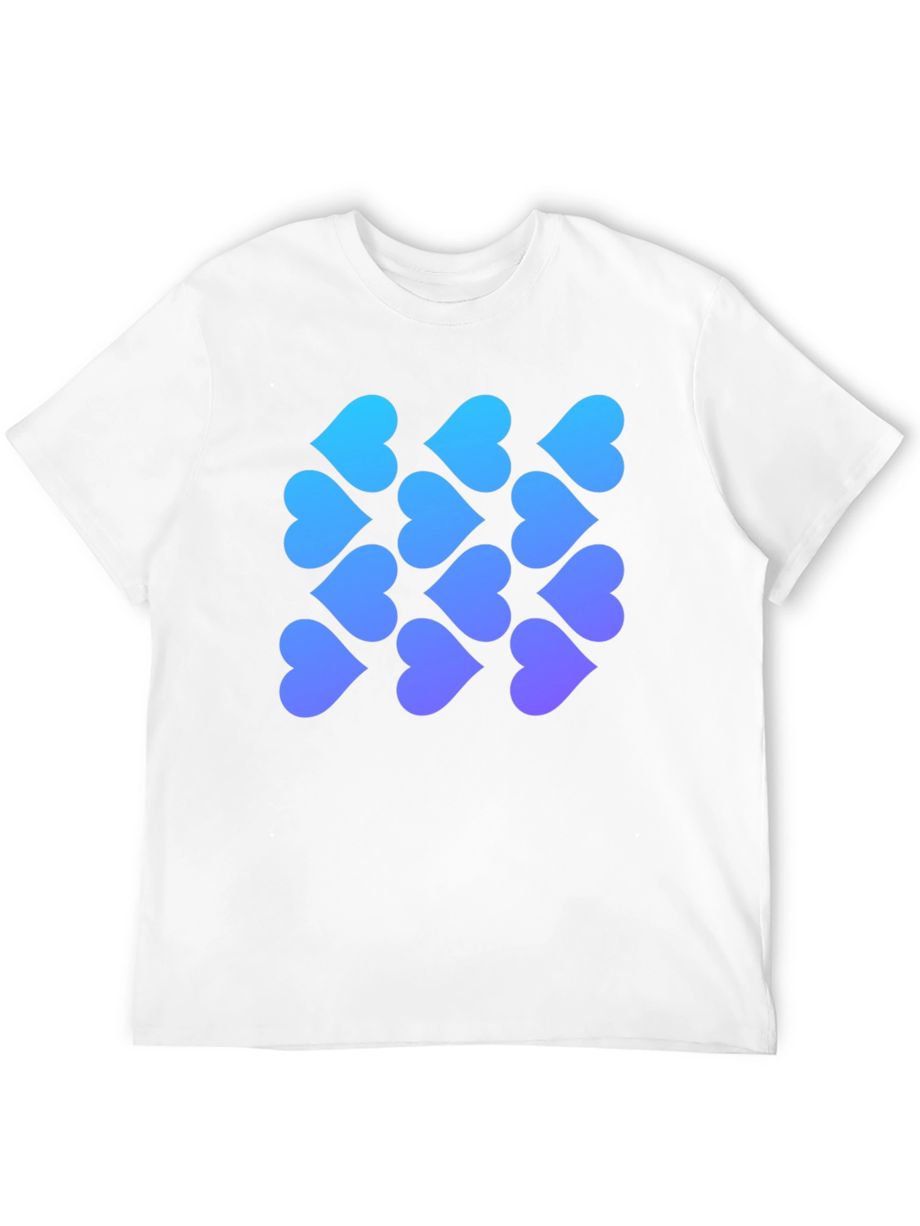 Gradient Heart Pattern Black T-Shirt
