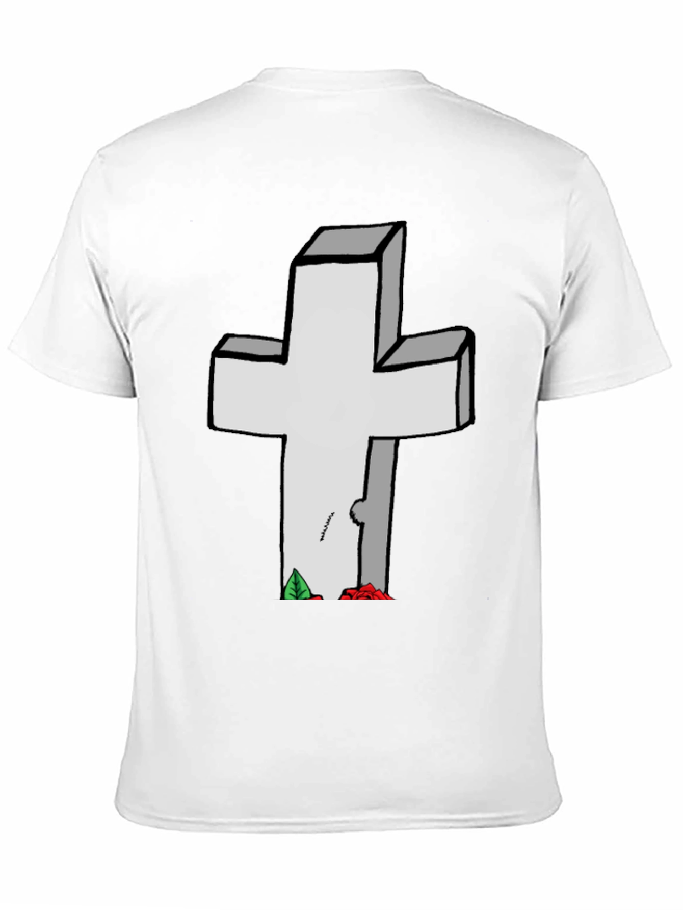 Cross Tombstone Graphic Tee - Casual Style