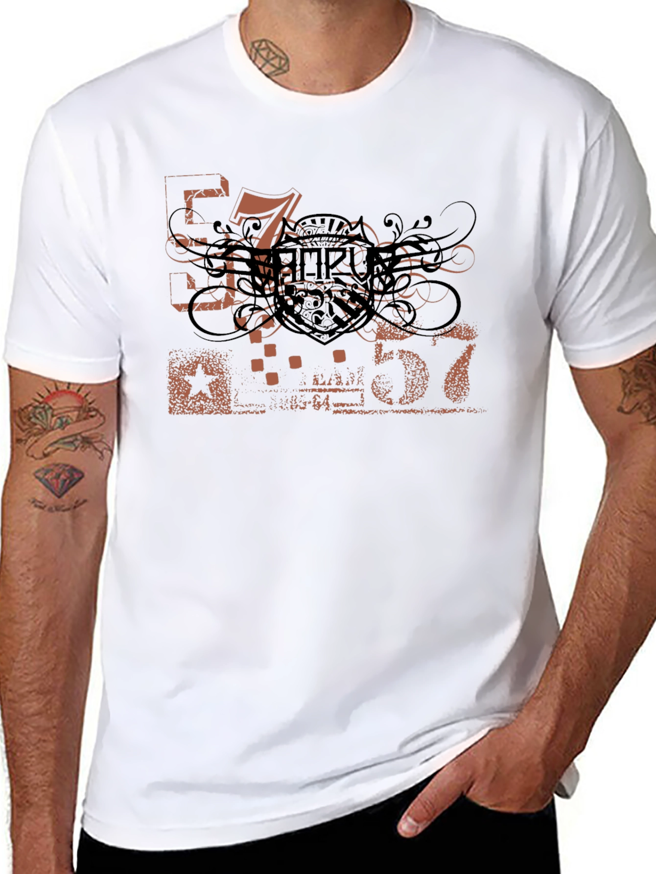Mens Black Graphic Tee - Urban Style