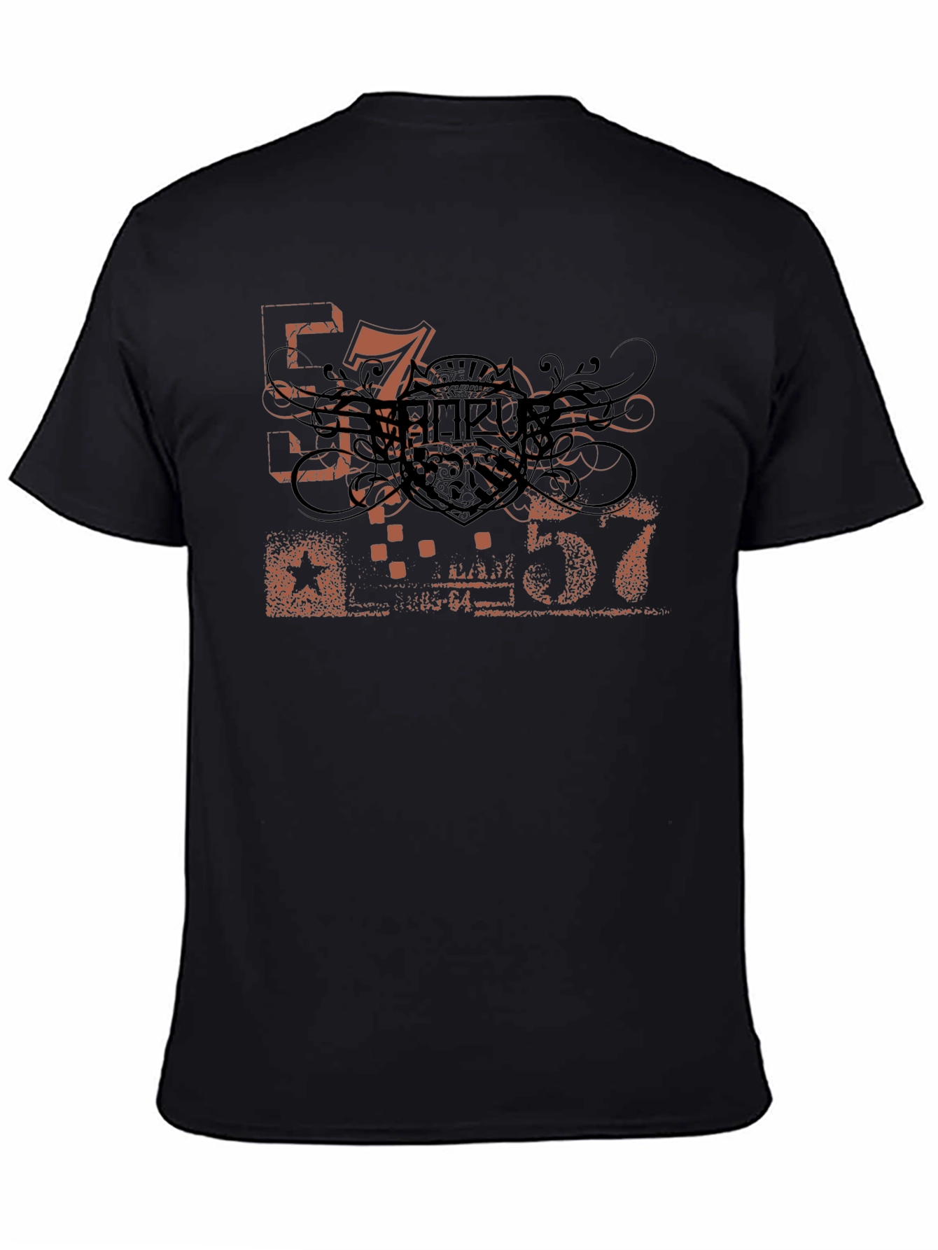 Mens Black Graphic Tee - Urban Style
