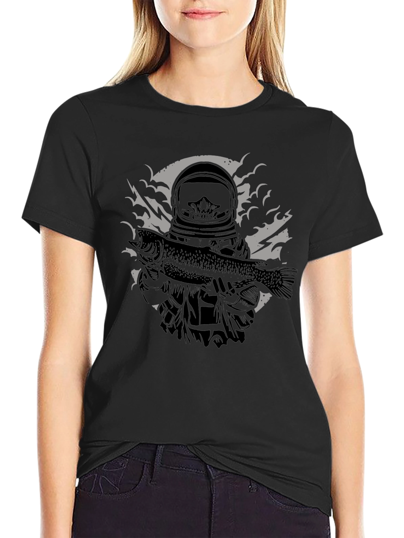 Astronaut Fisherman Graphic Tee