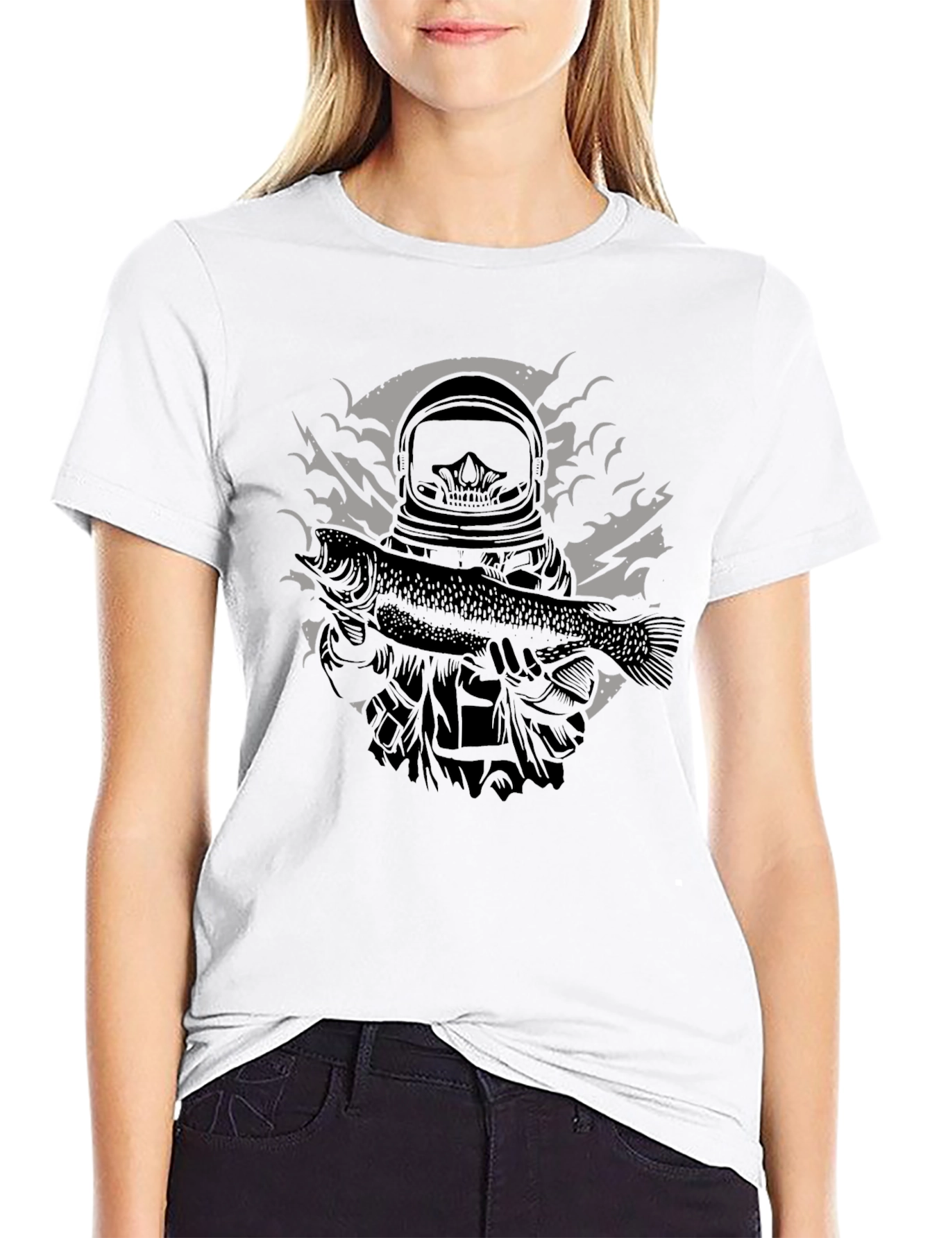 Astronaut Fisherman Graphic Tee