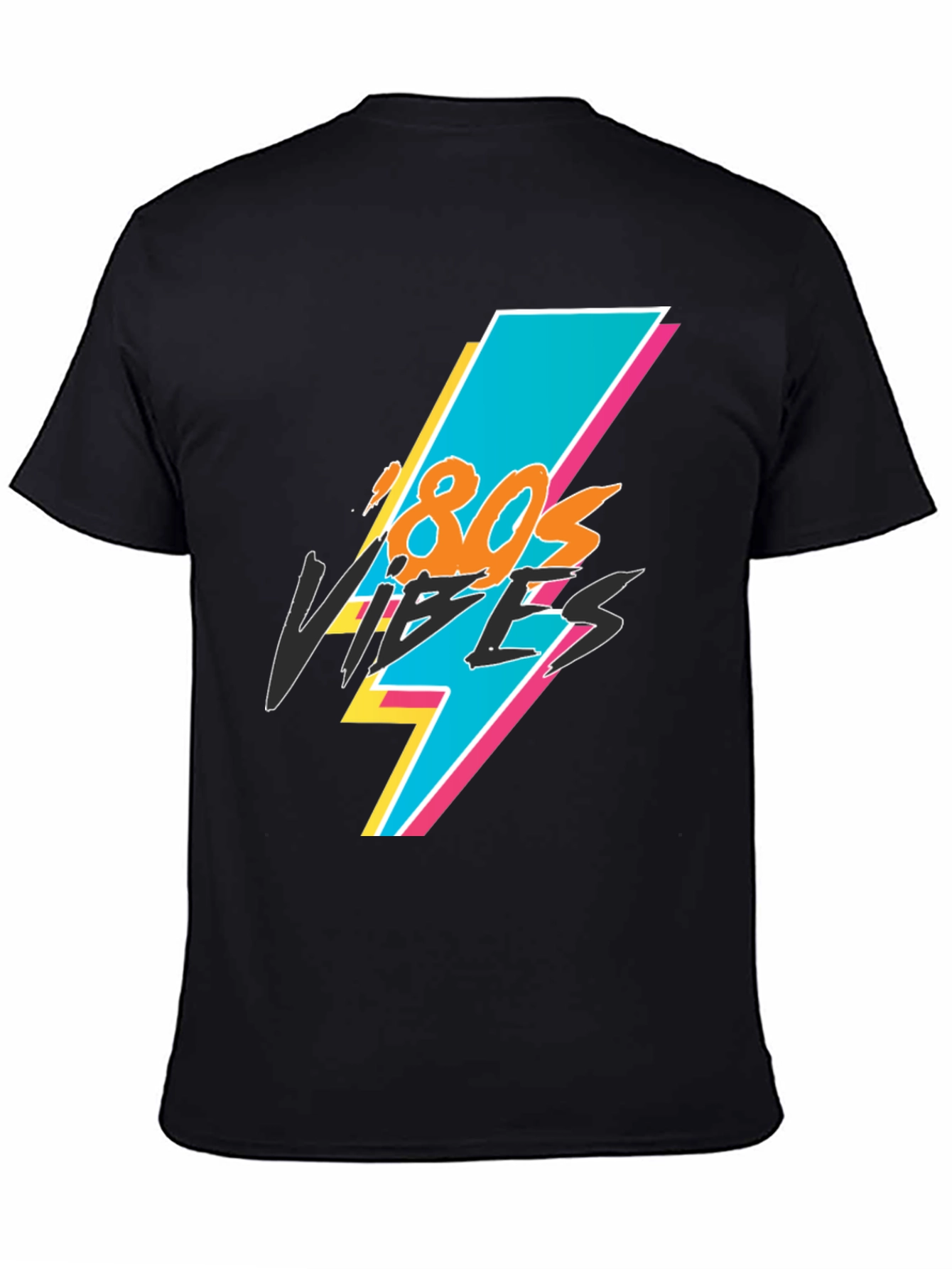 Retro 80s Vibes Graphic Black Tee