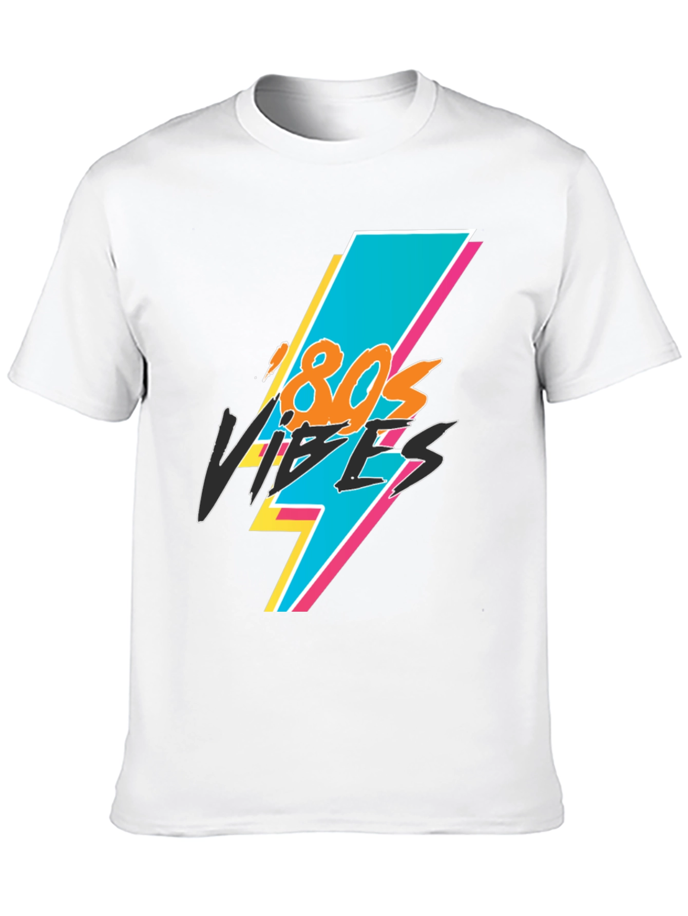 Retro 80s Vibes Graphic Black Tee