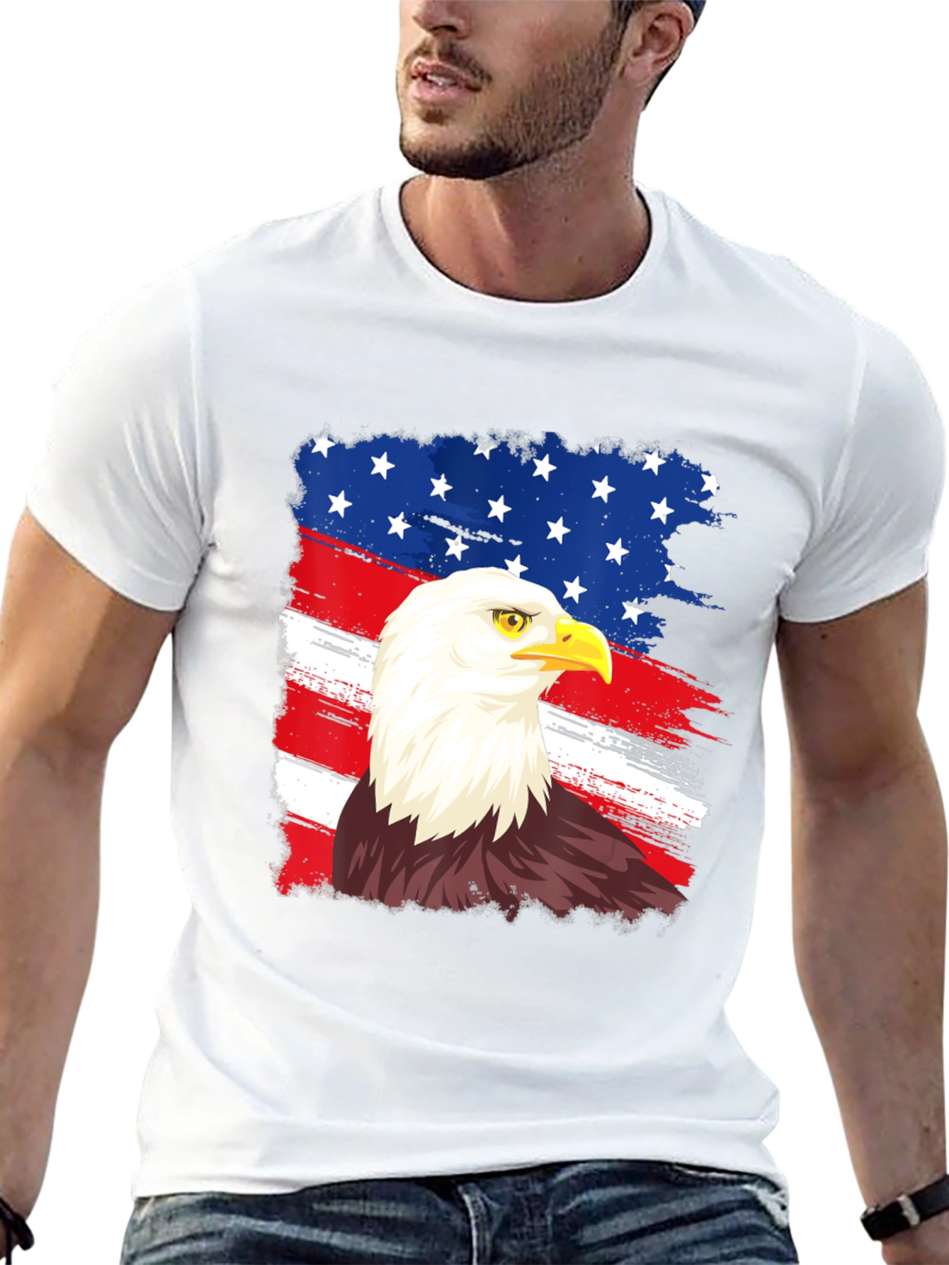 American Eagle Graphic Tee Patriotic USA Pride Shirt