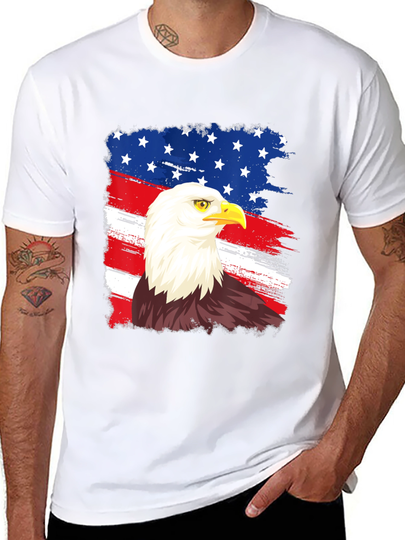 American Eagle Graphic Tee Patriotic USA Pride Shirt