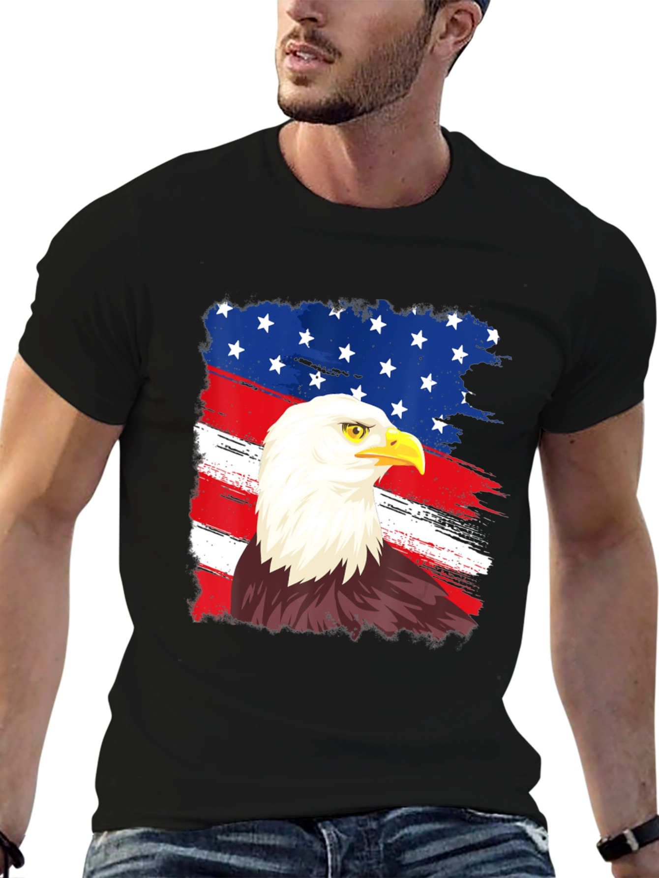 American Eagle Graphic Tee Patriotic USA Pride Shirt