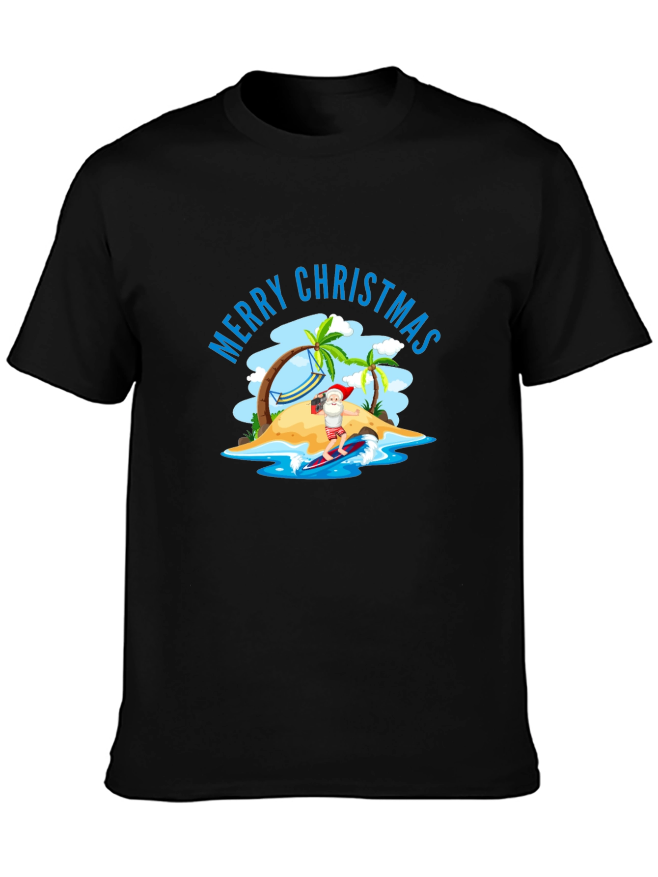 Christmas Santa Surfing T-Shirt