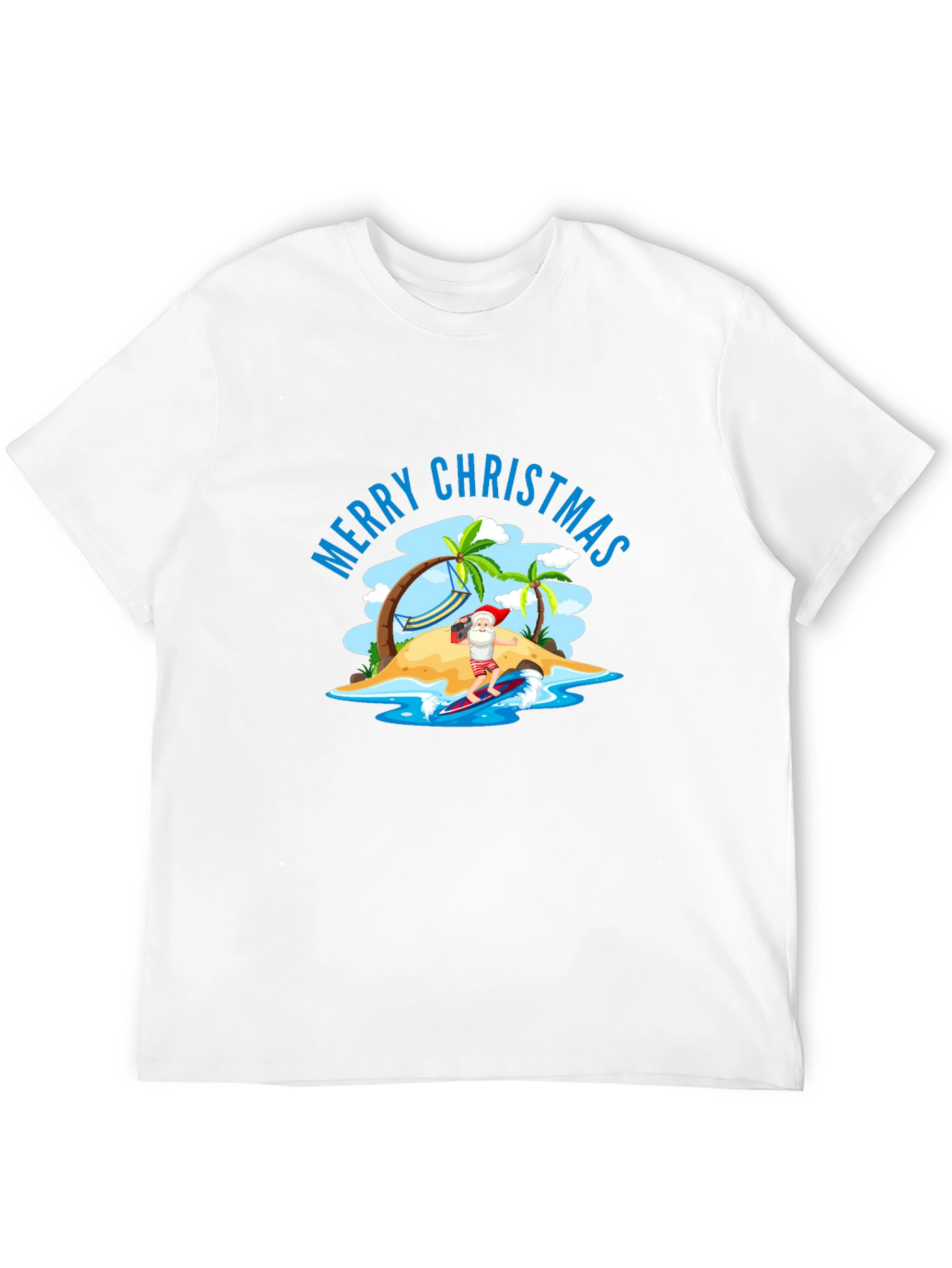 Christmas Santa Surfing T-Shirt