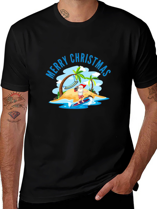 Christmas Santa Surfing T-Shirt