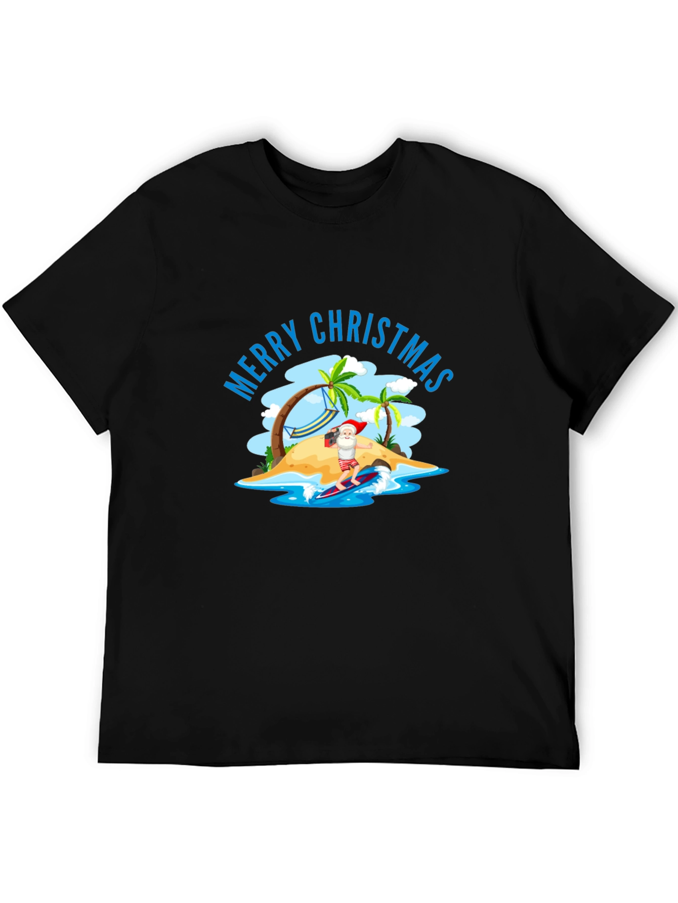 Christmas Santa Surfing T-Shirt