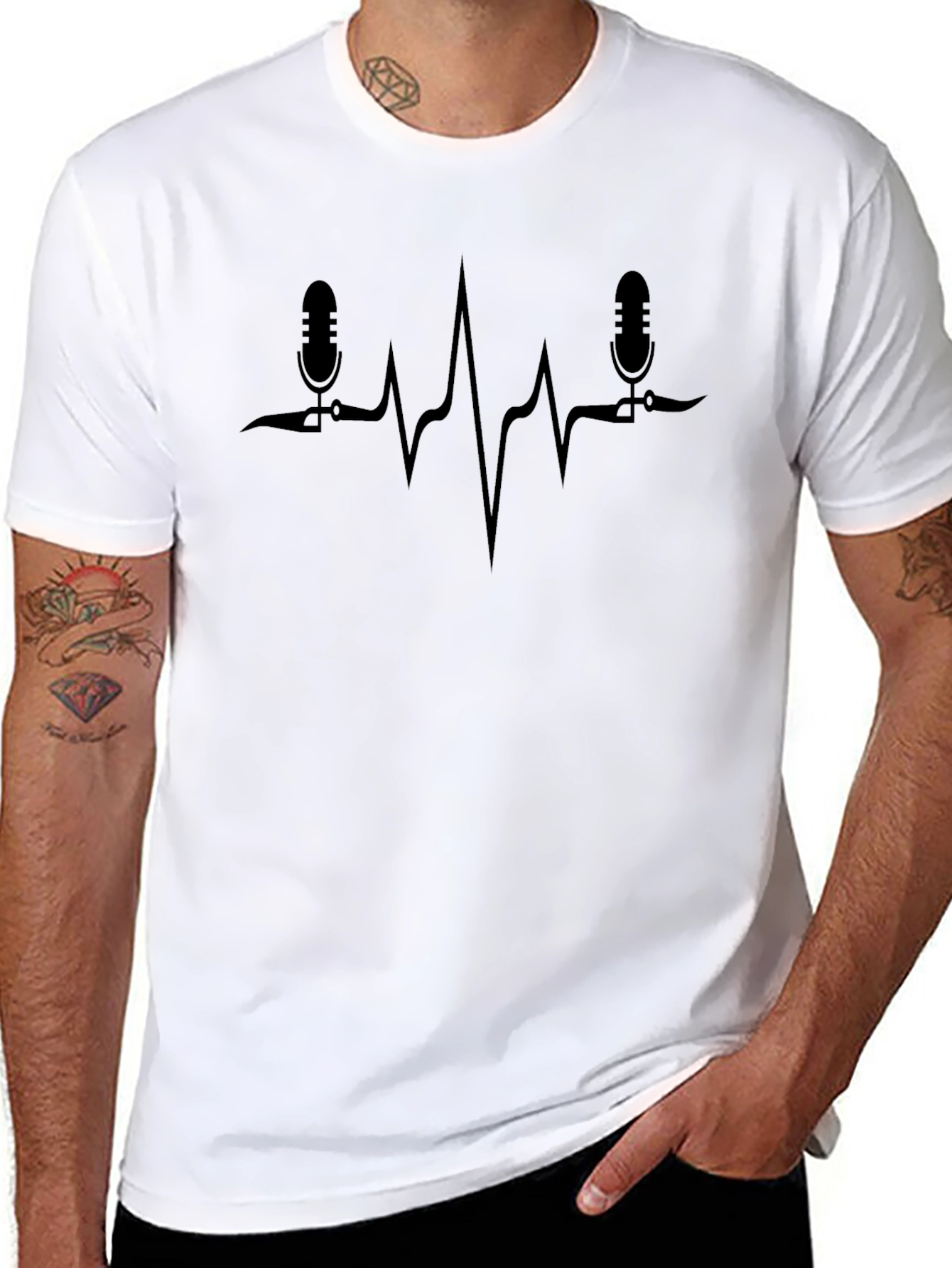 Podcast Heartbeat T-Shirt - Black Graphic Tee