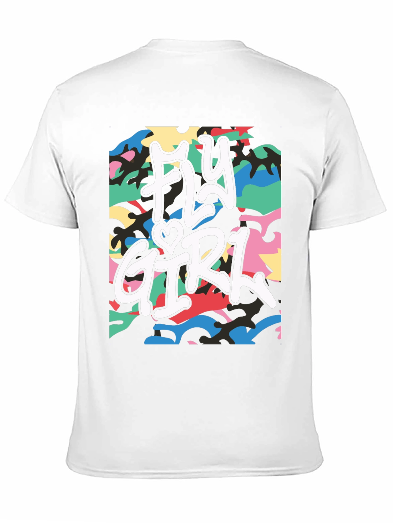 Fly Girl Graphic Tee - Urban Camo Design